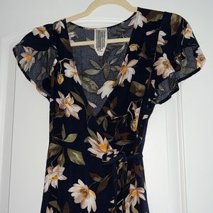 Free People Floral Midi Wrap Dress